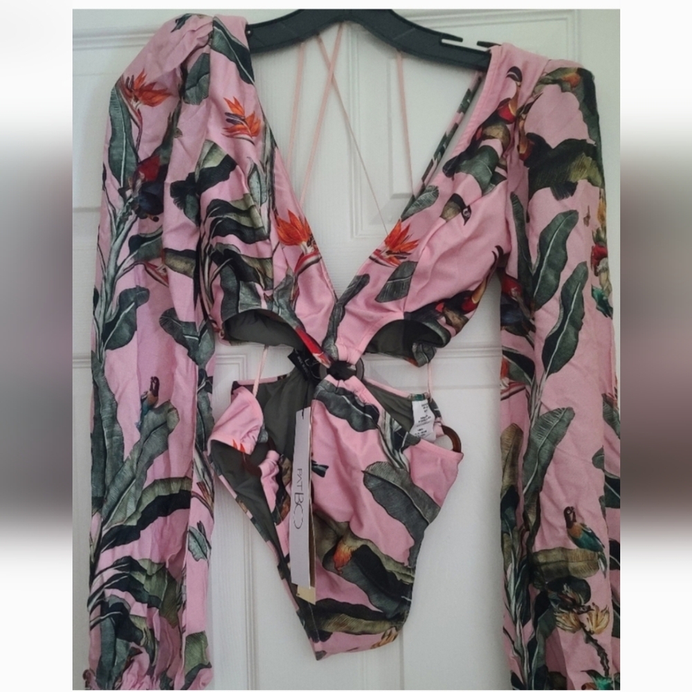 NWT PatBo tropical cut-out bodysuit.